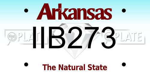 IIB273 Arkansas License Plate