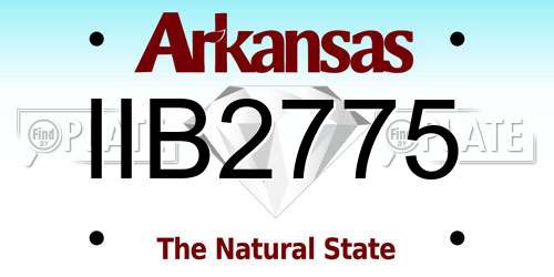 IIB2775 Arkansas License Plate