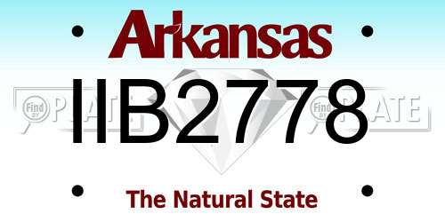 IIB2778 Arkansas License Plate