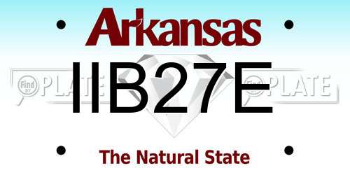 IIB27E Arkansas License Plate