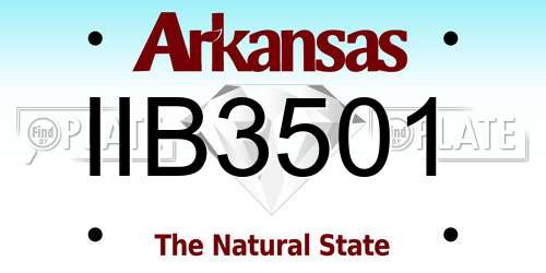 IIB3501 Arkansas License Plate
