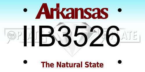 IIB3526 Arkansas License Plate