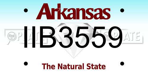 IIB3559 Arkansas License Plate