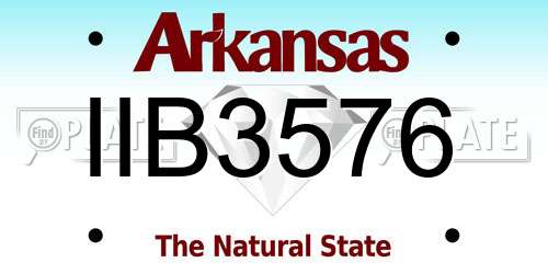 IIB3576 Arkansas License Plate