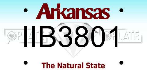 IIB3801 Arkansas License Plate