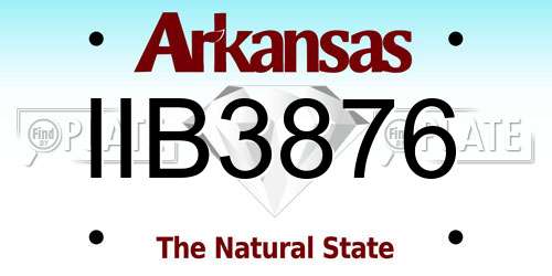IIB3876 Arkansas License Plate