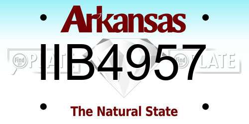 IIB4957 Arkansas License Plate