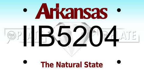 IIB5204 Arkansas License Plate