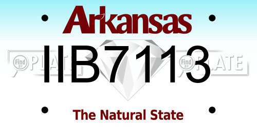 IIB7113 Arkansas License Plate
