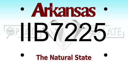 IIB7225 Arkansas License Plate