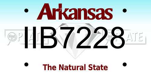 IIB7228 Arkansas License Plate