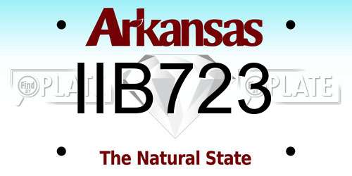 IIB723 Arkansas License Plate