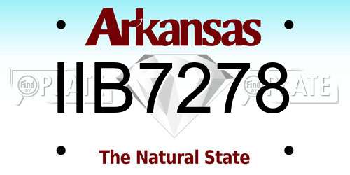 IIB7278 Arkansas License Plate