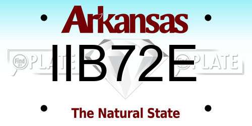 IIB72E Arkansas License Plate