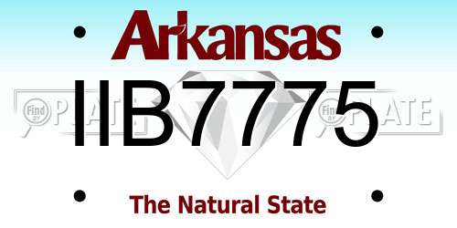 IIB7775 Arkansas License Plate
