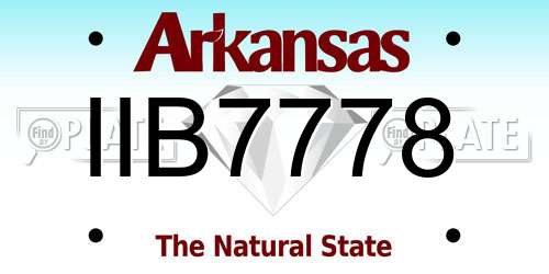 IIB7778 Arkansas License Plate