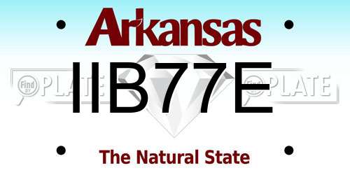 IIB77E Arkansas License Plate