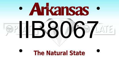 IIB8067 Arkansas License Plate
