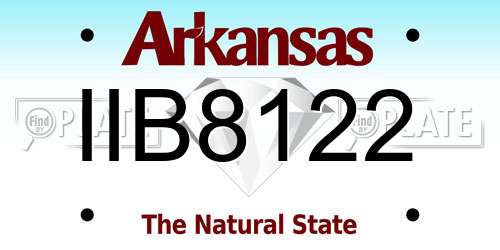 IIB8122 Arkansas License Plate