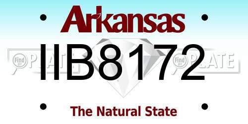 IIB8172 Arkansas License Plate