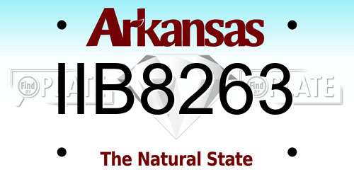 IIB8263 Arkansas License Plate