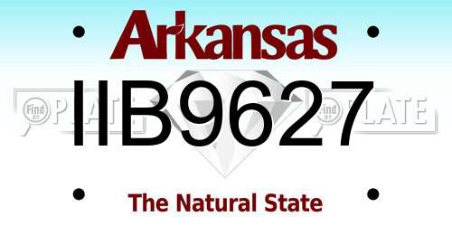 IIB9627 Arkansas License Plate