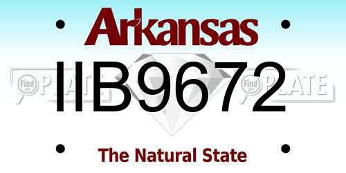 IIB9672 Arkansas License Plate