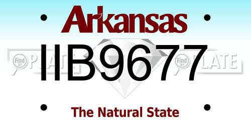 IIB9677 Arkansas License Plate