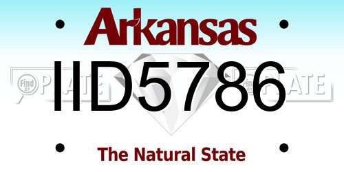 IID5786 Arkansas License Plate