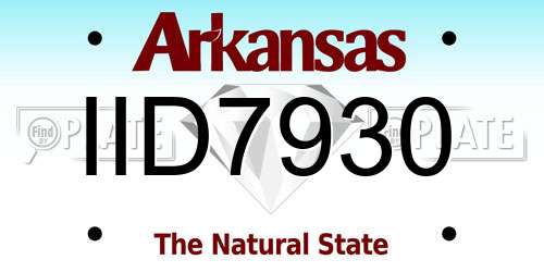 IID7930 Arkansas License Plate