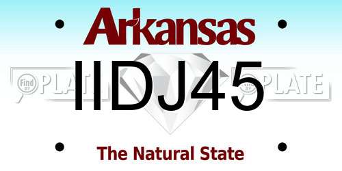 IIDJ45 Arkansas License Plate