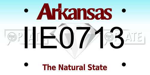 IIE0713 Arkansas License Plate