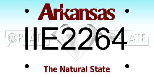 IIE2264 Arkansas License Plate