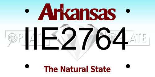 IIE2764 Arkansas License Plate