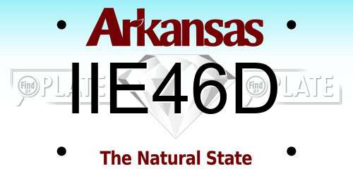 IIE46D Arkansas License Plate