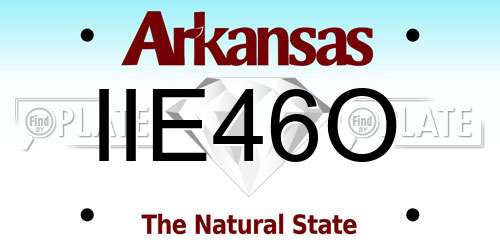 IIE46O Arkansas License Plate