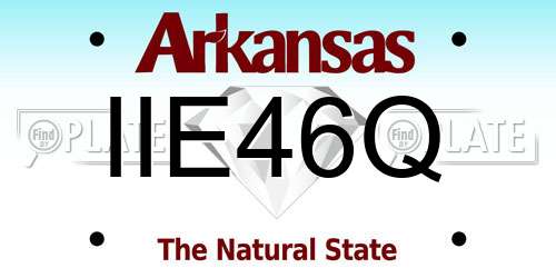 IIE46Q Arkansas License Plate