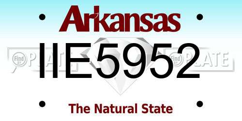 IIE5952 Arkansas License Plate