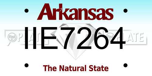 IIE7264 Arkansas License Plate