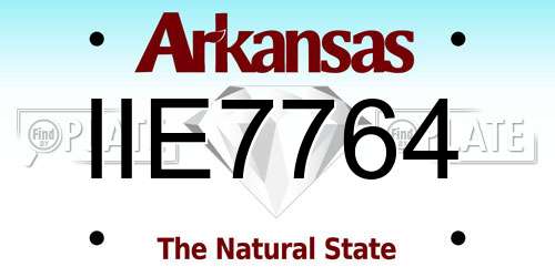 IIE7764 Arkansas License Plate