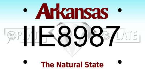 IIE8987 Arkansas License Plate