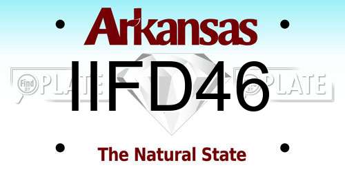 IIFD46 Arkansas License Plate