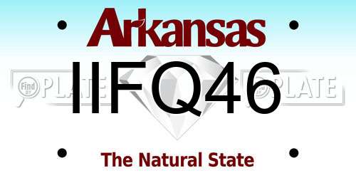 IIFQ46 Arkansas License Plate