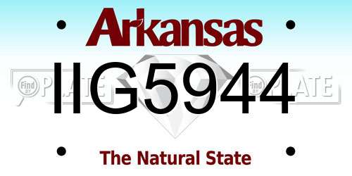 IIG5944 Arkansas License Plate