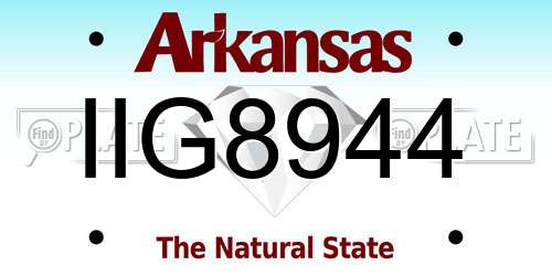 IIG8944 Arkansas License Plate