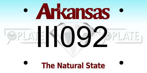III092 Arkansas License Plate