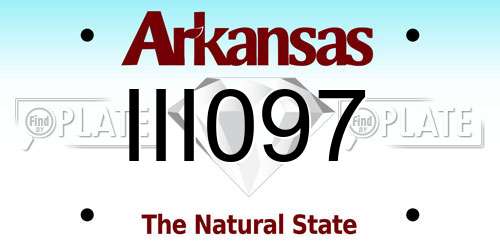 III097 Arkansas License Plate