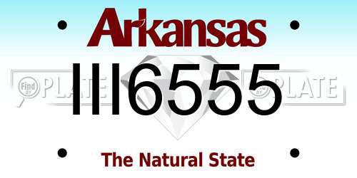 III6555 Arkansas License Plate