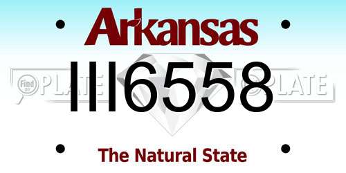 III6558 Arkansas License Plate