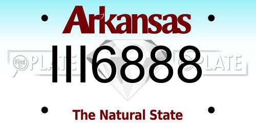 III6888 Arkansas License Plate